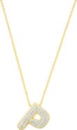 Adornia Pavé Bubble Initial Pendant Necklace