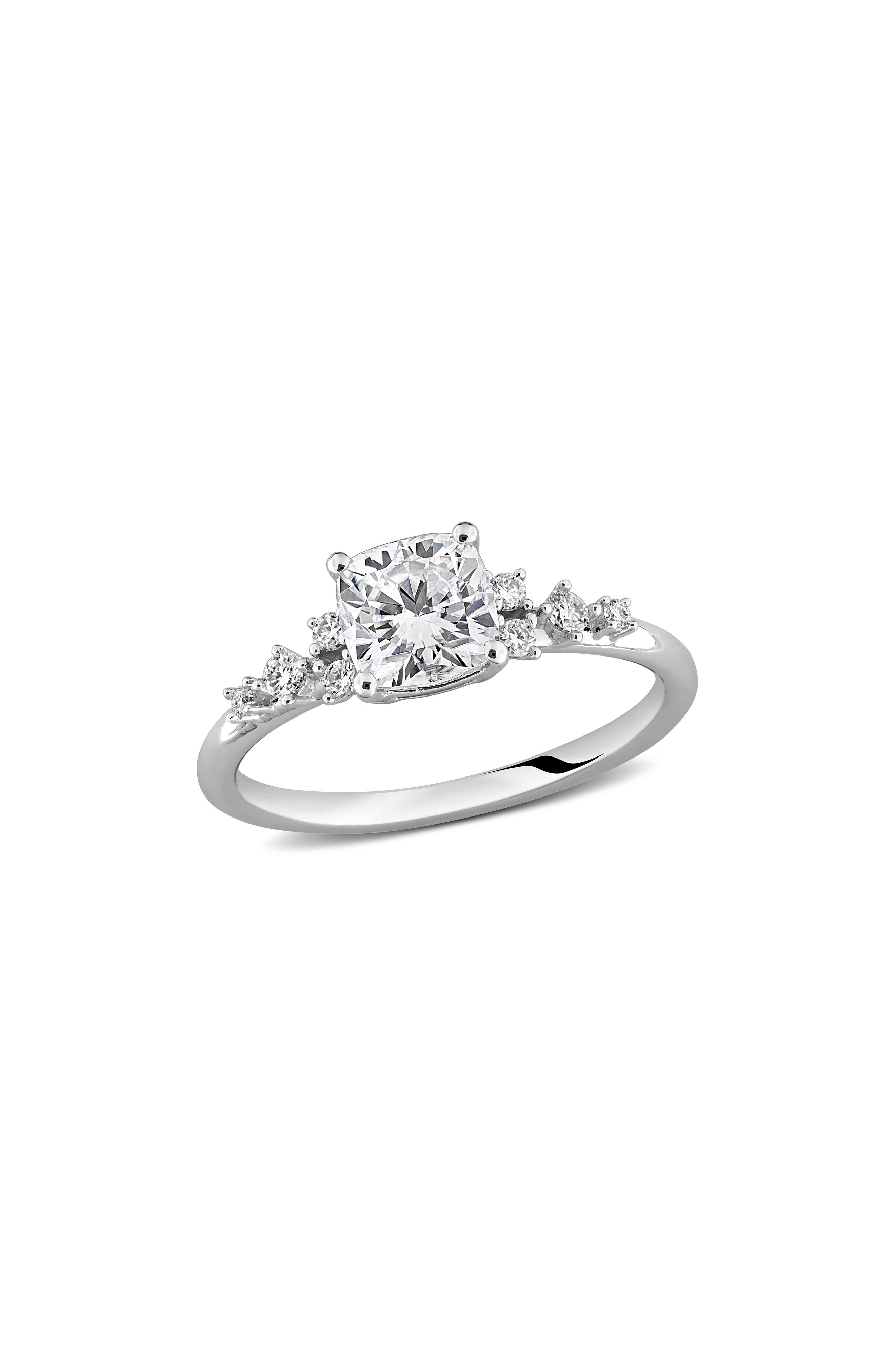 Cushion Cut Moissanite Ring
