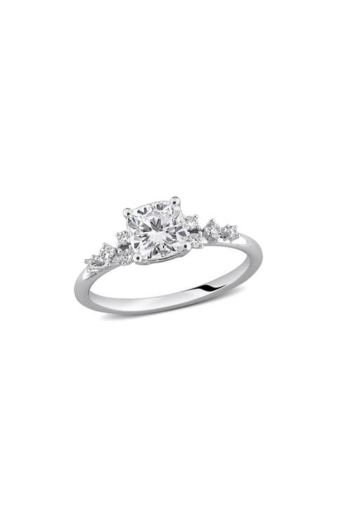 Cushion Cut Moissanite Ring