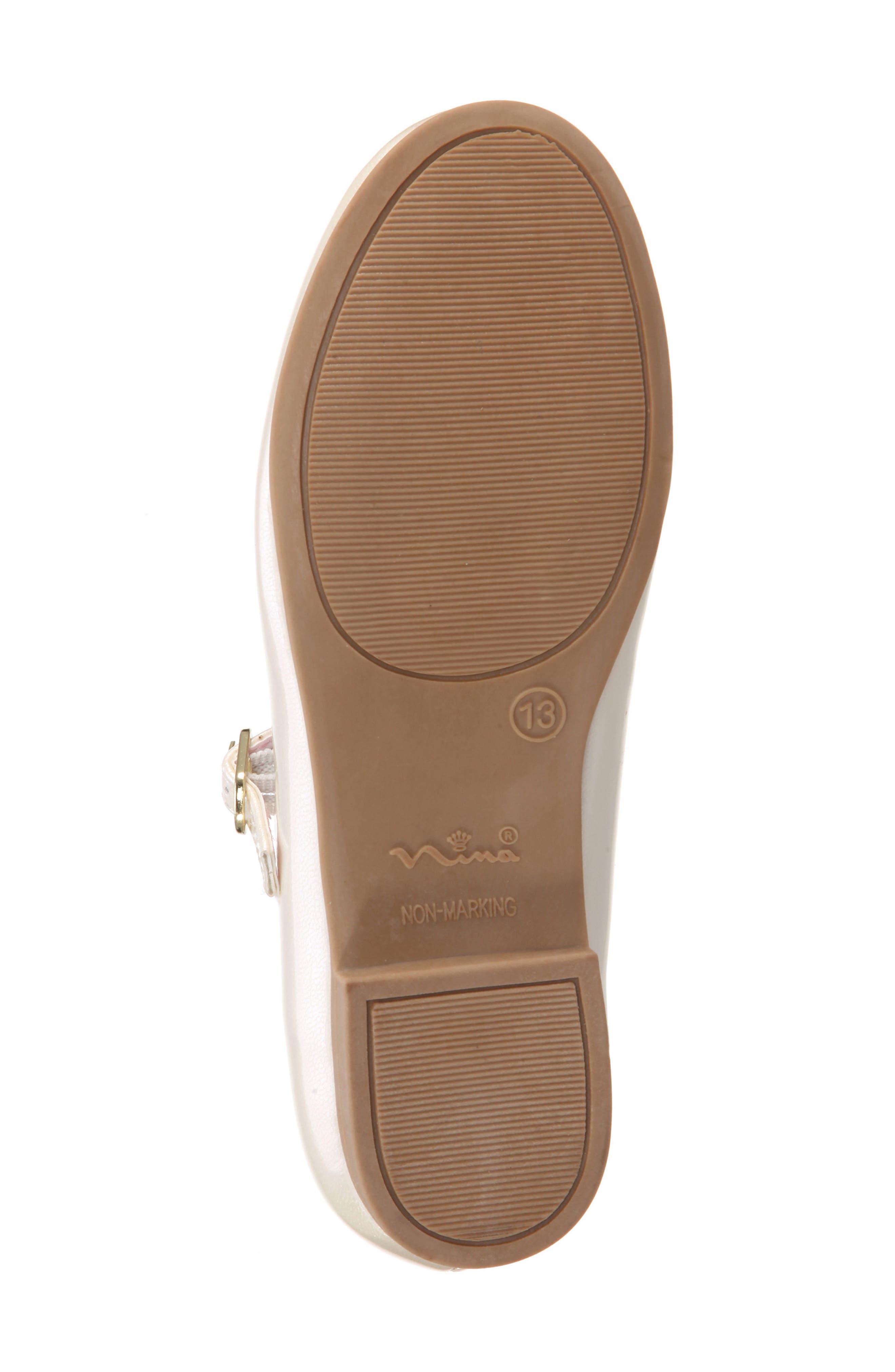 Merrilyn T-Strap Bow Flat, Alternate, color, IVORY PATENT