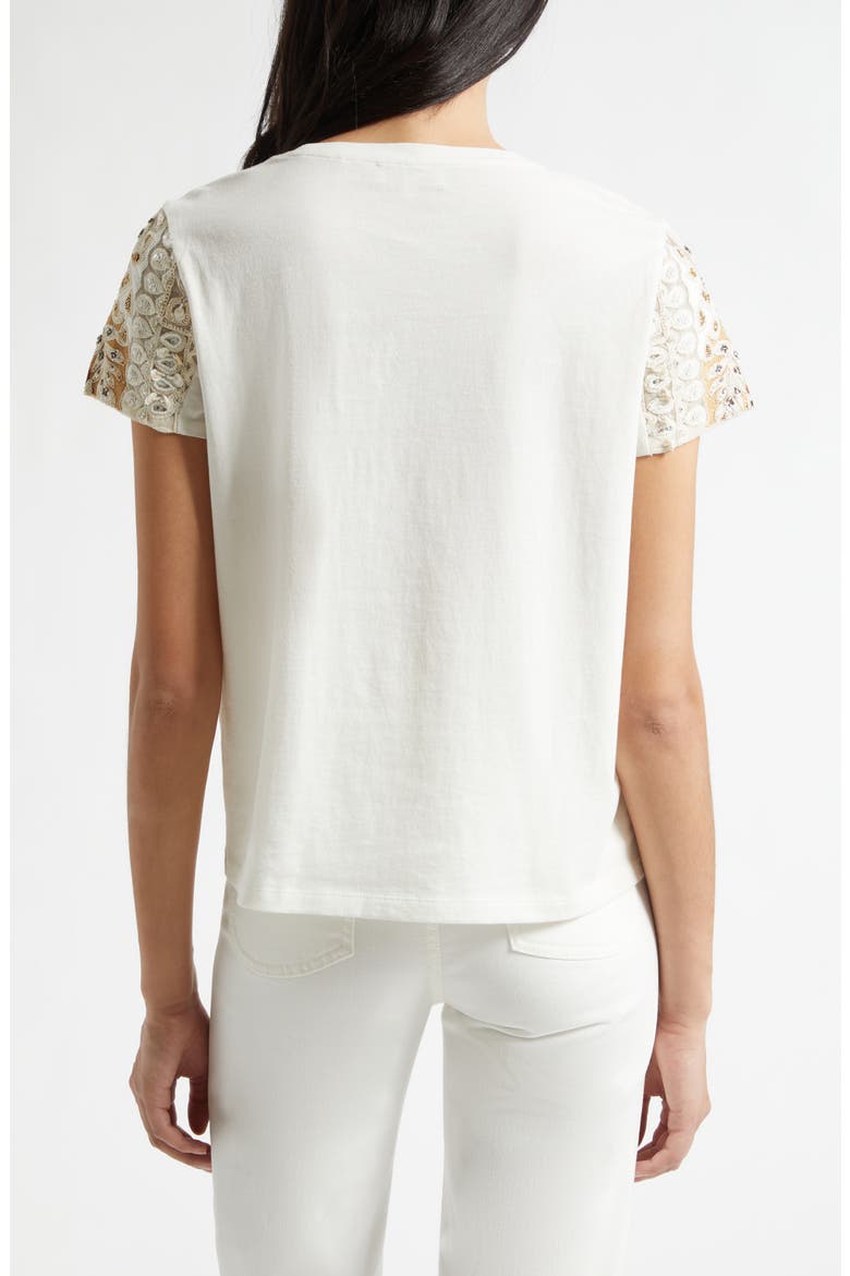 Tyler Sequin Embroidery Detail Cotton T-Shirt, Alternate, color, COFFEE COMBO