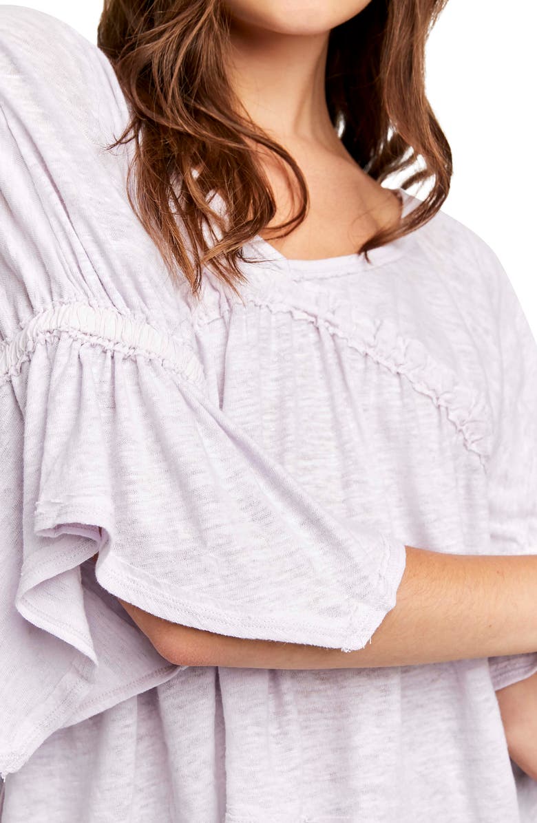Free People Ruffle Linen Blend Top, Alternate, color, 
