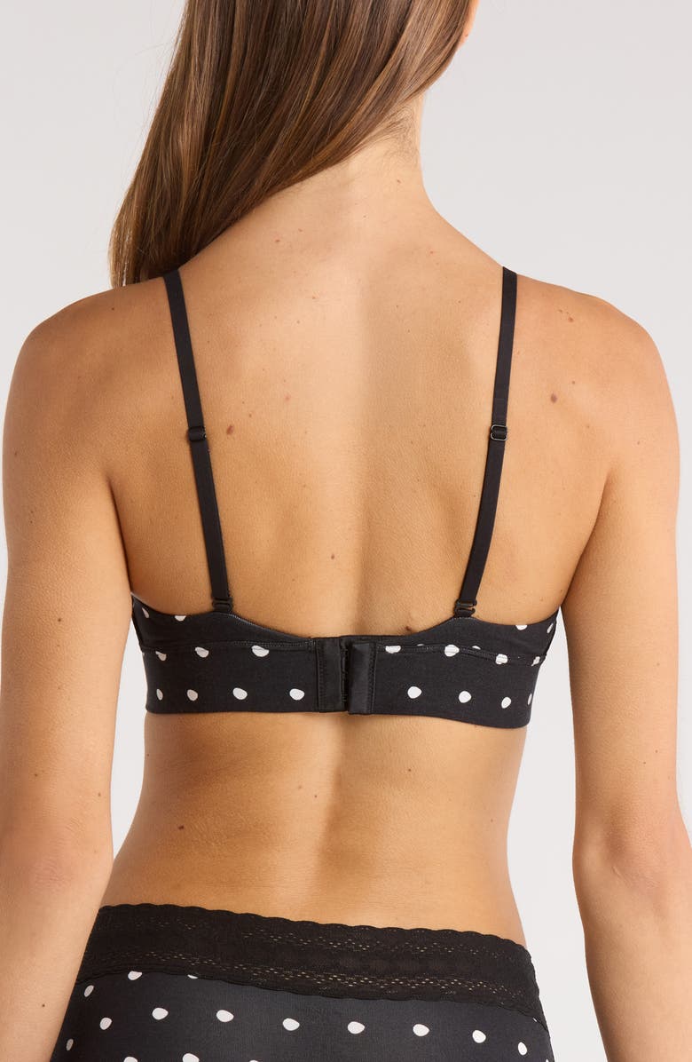MeUndies FeelFree Lace Trim Plunge Bralette, Alternate, color, Polka Dots