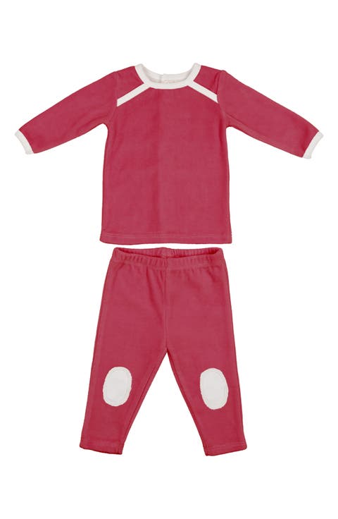Kids' Velour Patch Long Sleeve Top & Pants Set (Toddler)