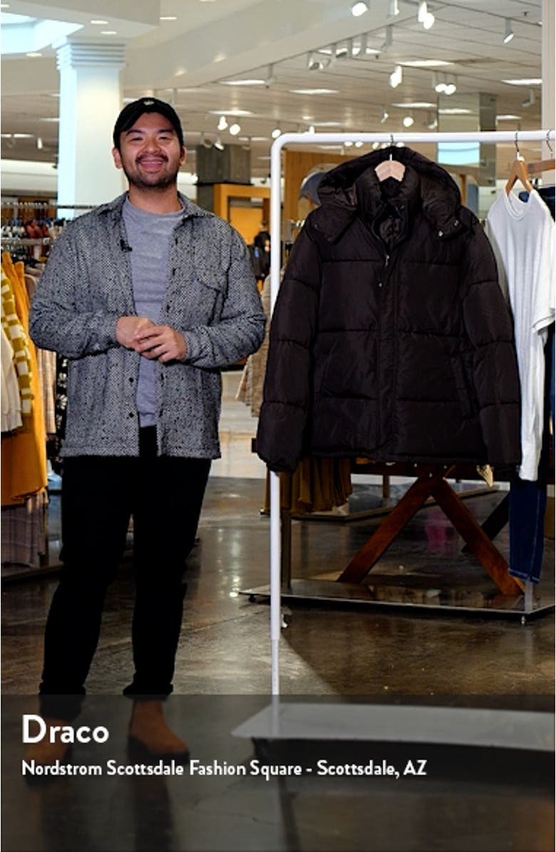 Water Resistant Puffer Jacket with Removable Hood, sales video thumbnail