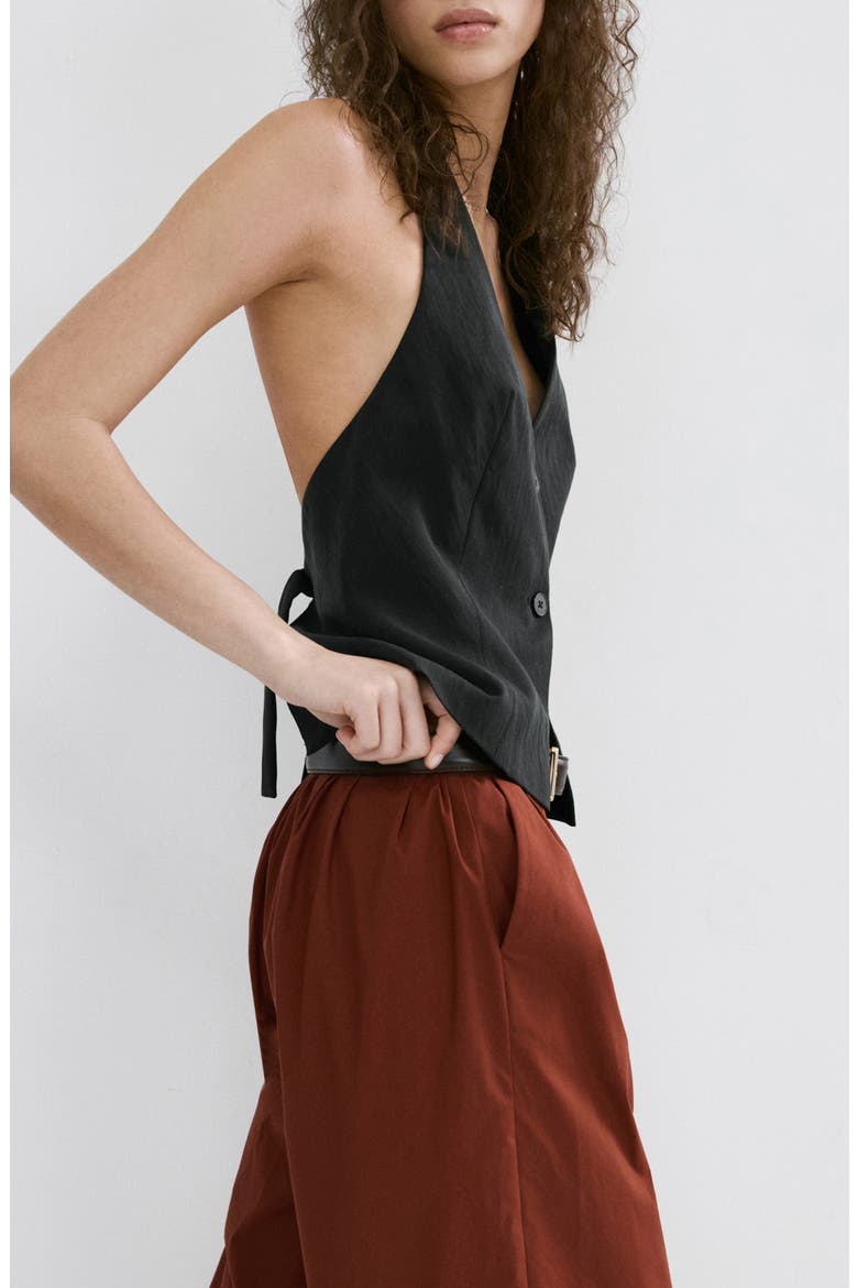 Halter Crop Vest, Alternate, color, BLACK