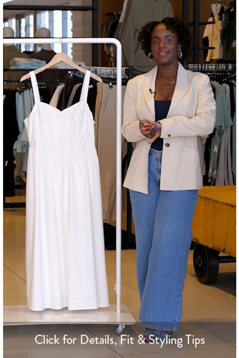 Structured Cotton Blend Midi Fit & Flare Dress video