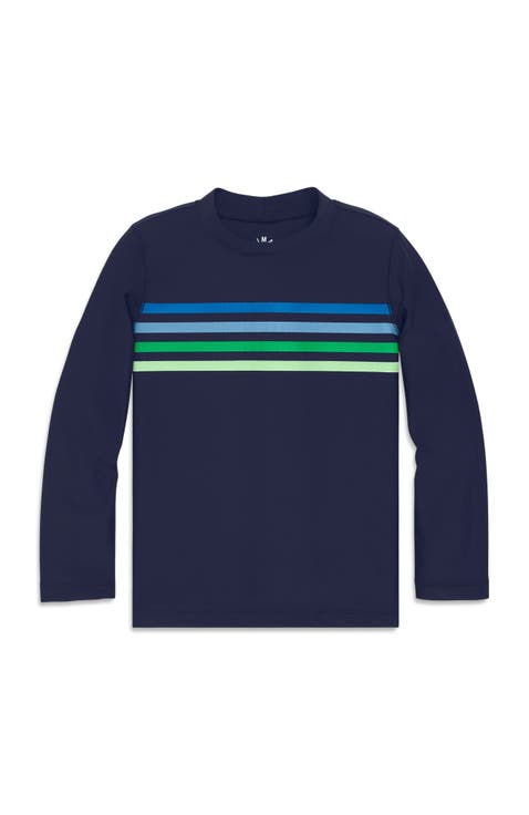 Kids Tonal Banner Long Sleeve Rash Guard (Toddler, Little Kid, Big Kid)