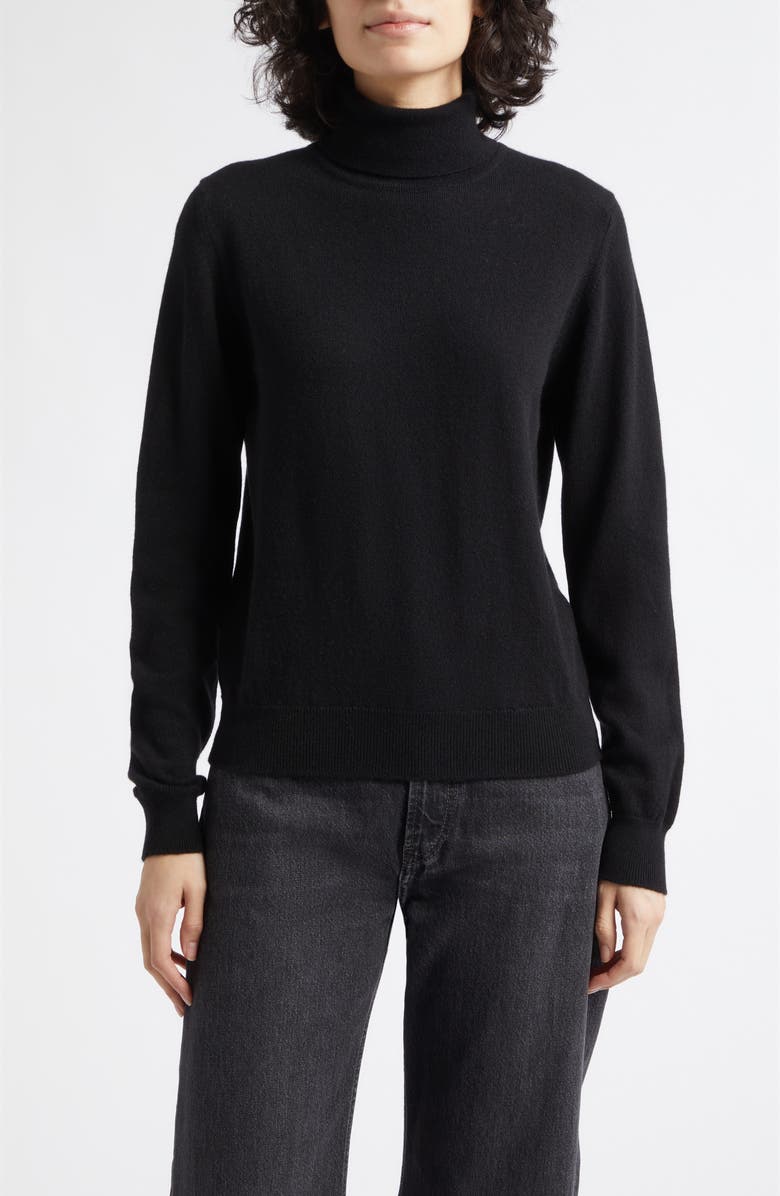 Johnstons of Elgin Iris Cashmere Turtleneck Sweater, Main, color, Black