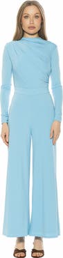 Alexia Admor Yael Long Sleeve Ruched Top Jumpsuit