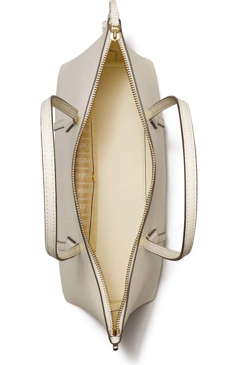 Tory Burch Small Perry Leather Zip Tote, Alternate, color, Warm White