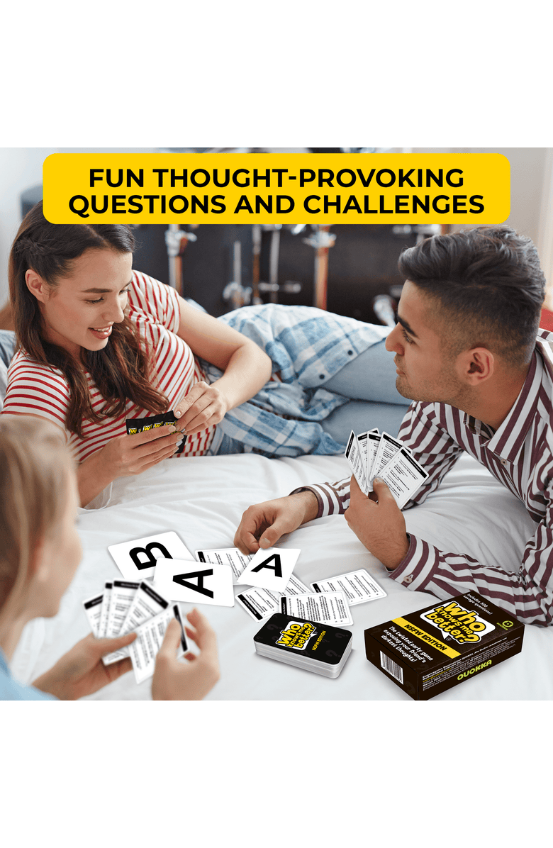 Quokka Who Knows Better? Trivia Card Games for Kids & Family, Alternate, color, Hot
