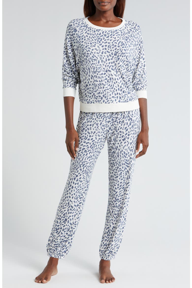 Star Seeker Brushed Jersey Pajamas, Main, color, SWEET CREAM ANIMAL