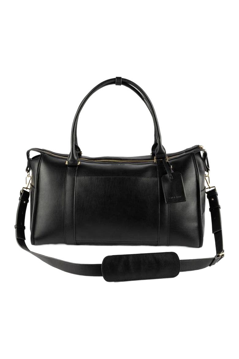 Atlas Vegan Leather Weekender Bag, Main, color, Black