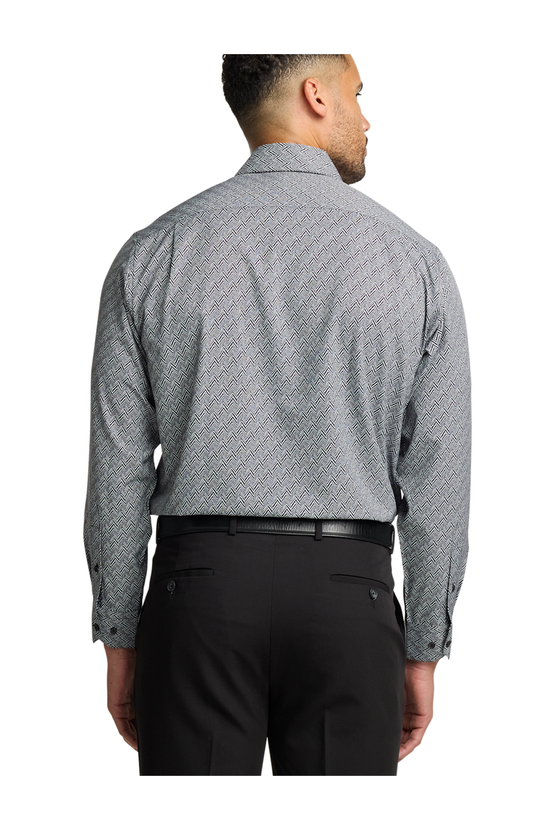 Paul Fredrick Performance Stretch Chevron Casual Shirt, Alternate, color, Black/White