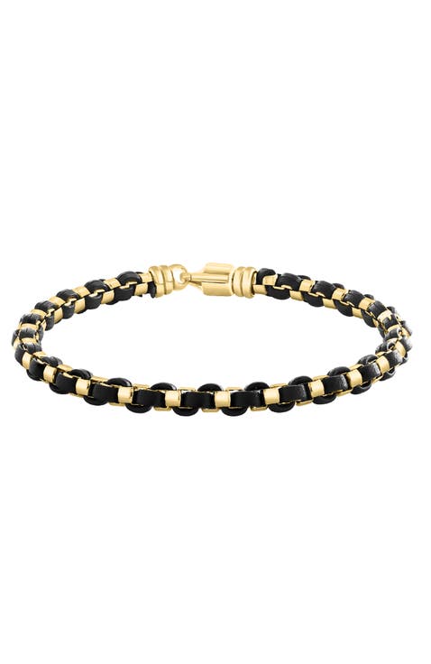 Two-Tone Beaded Bracelet in Gold-Plated Sterling Silver