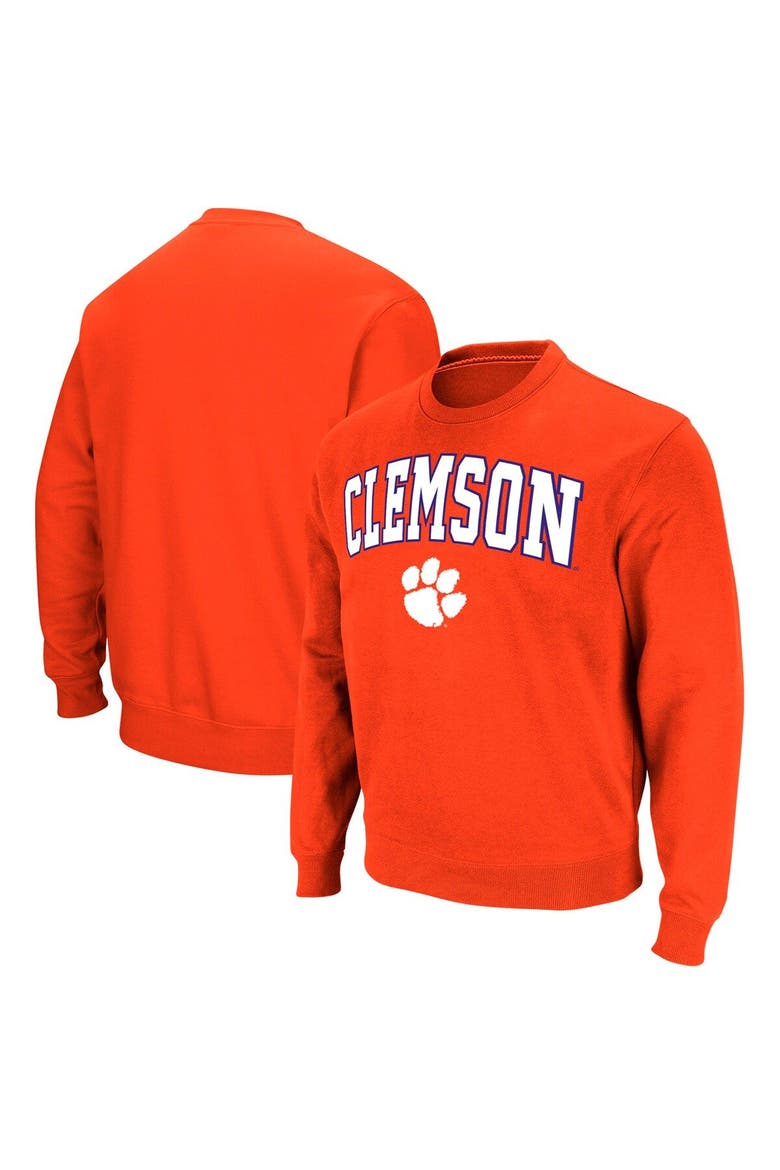 Men's Colosseum Orange Clemson Tigers Arch & Logo Pullover Sweatshirt, Main, color, Orange