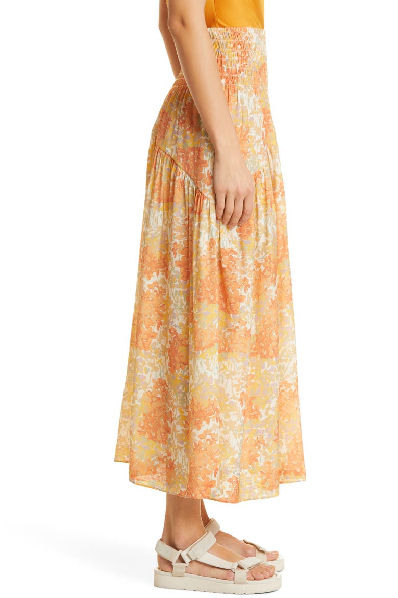 Garden Smocked Tiered Maxi Skirt, Alternate, color, DUSK