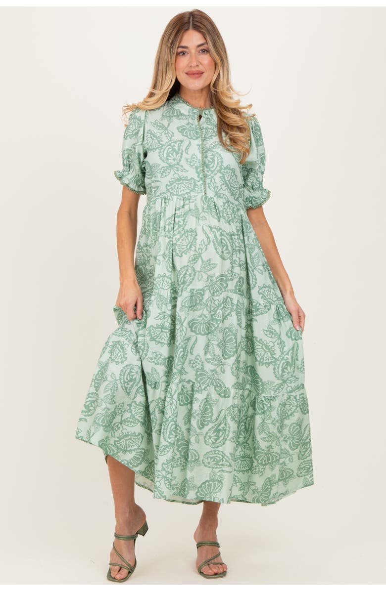 PinkBlush Paisley Print Tiered Midi Dress, Alternate, color,