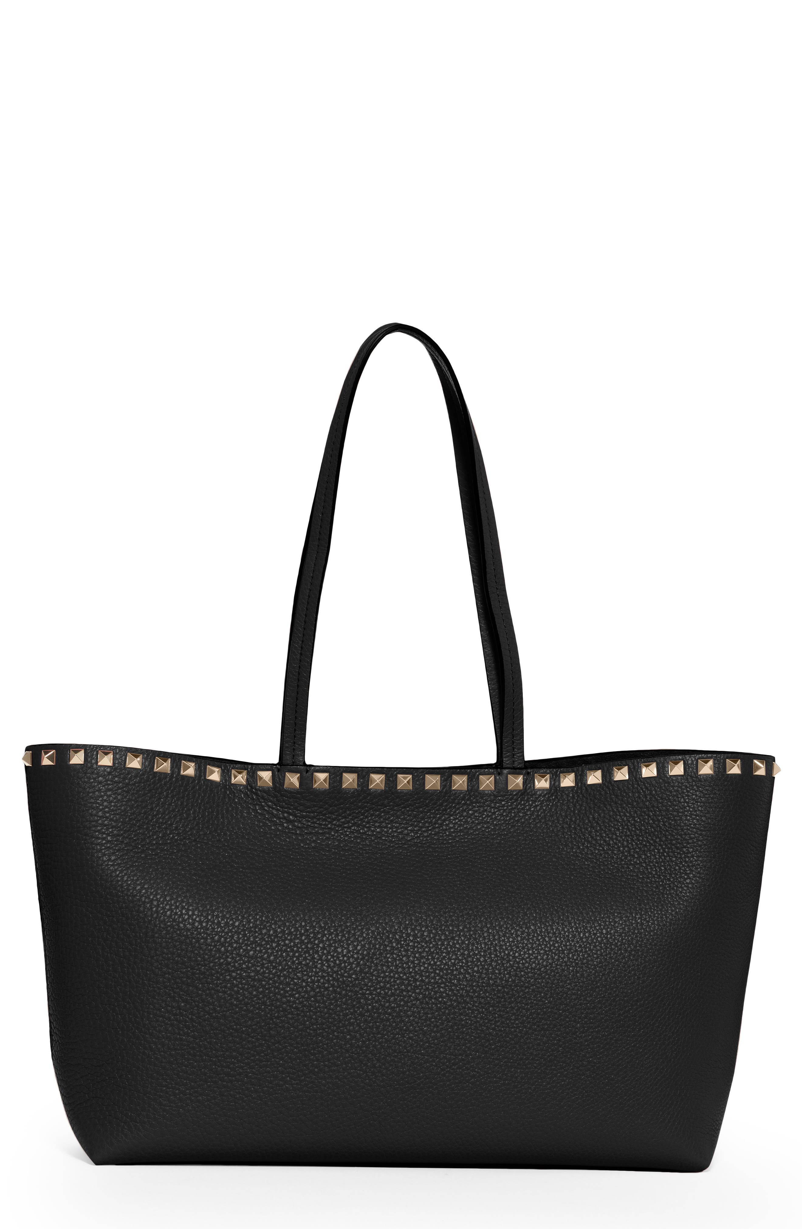 Valentino Garavani Rockstud Leather Tote, Main, color, 