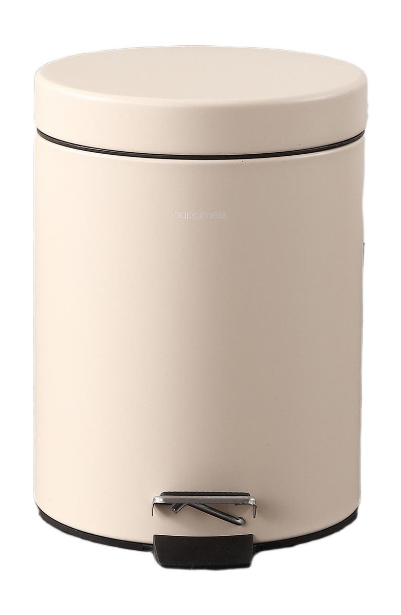 HAPPIMESS Oscar 8-Gallon Step-Open Trash Can with FREE Mini Trash Can, Alternate, color, Limestone Beige