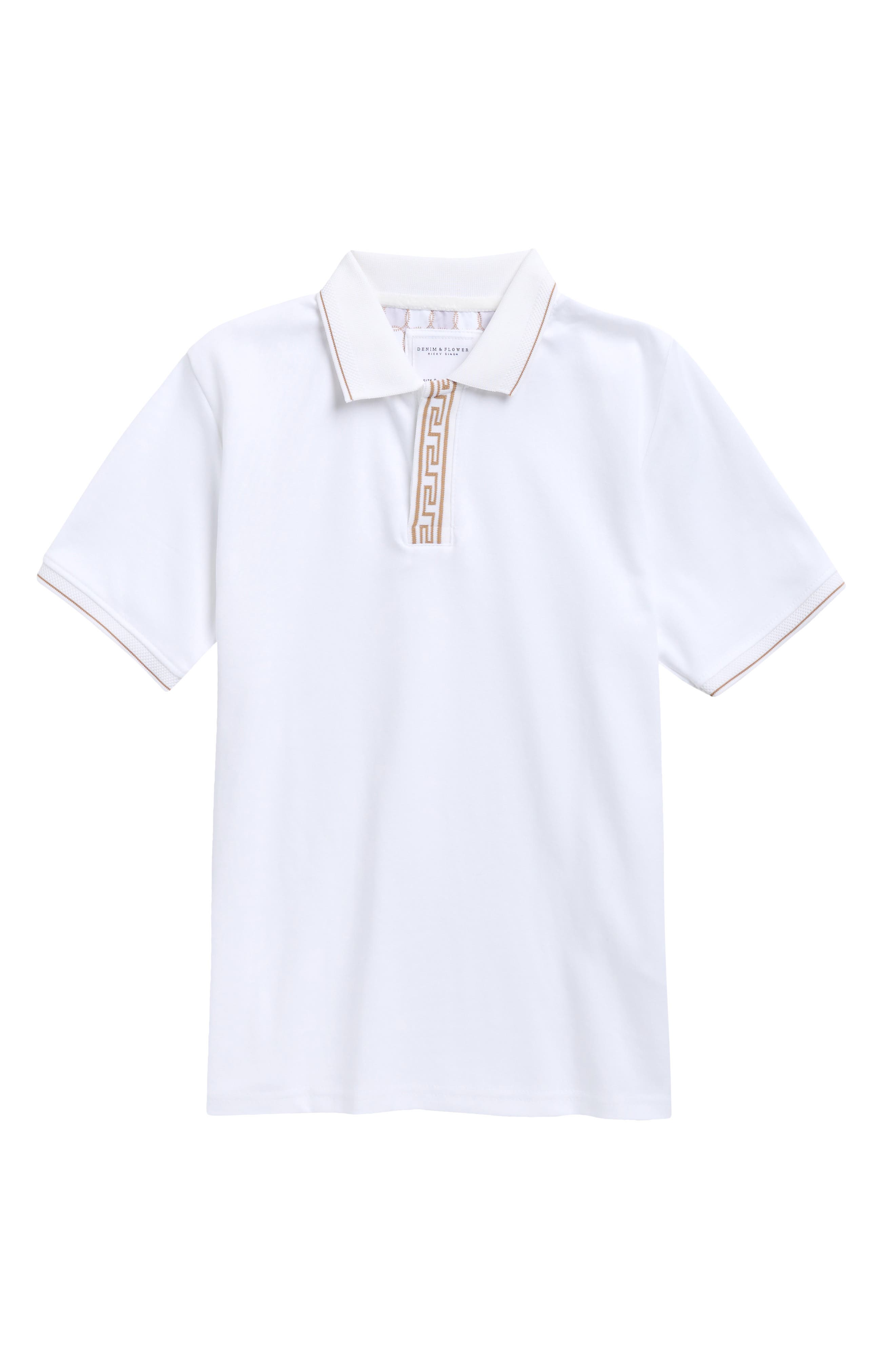 DENIM AND FLOWER Kids' Tipped Polo