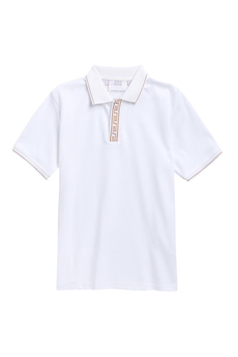 Kids' Tipped Polo, Main, color, WHITE