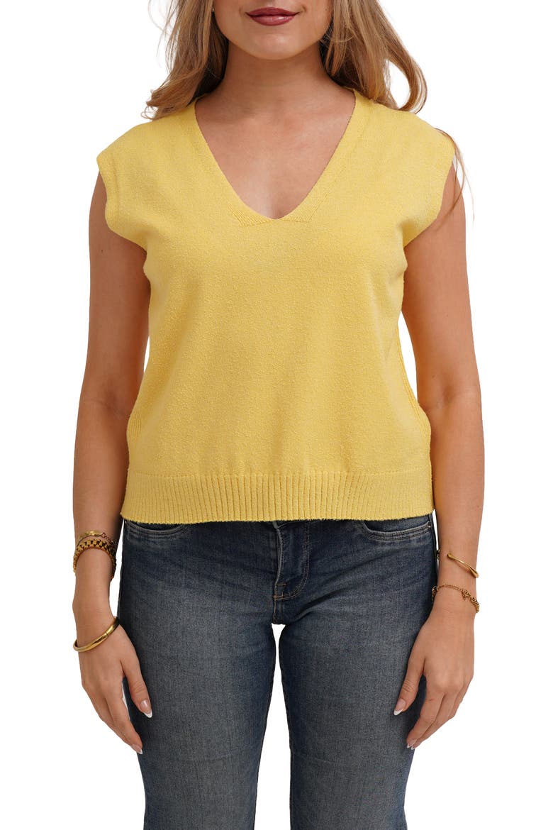 Sleeveless V-Neck Shell, Main, color, ACACIA
