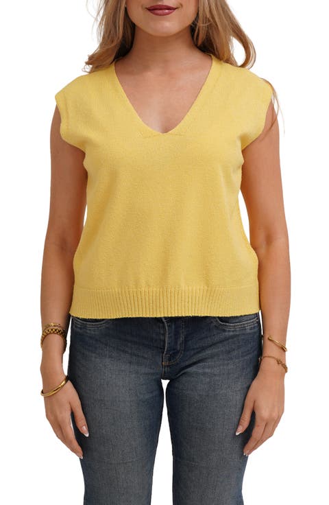 Sleeveless V-Neck Shell