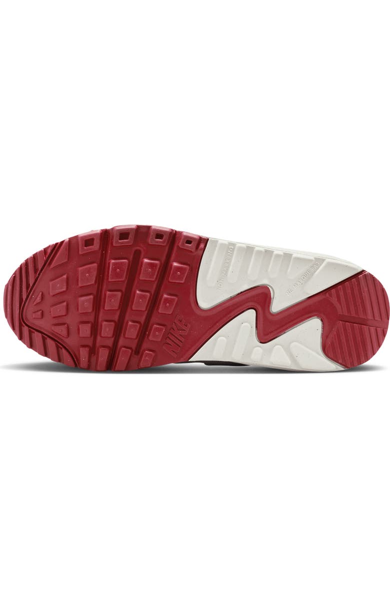 Nike Kids' Air Max 90 Sneaker, Alternate, color, White/ Light Bone/ Crimson
