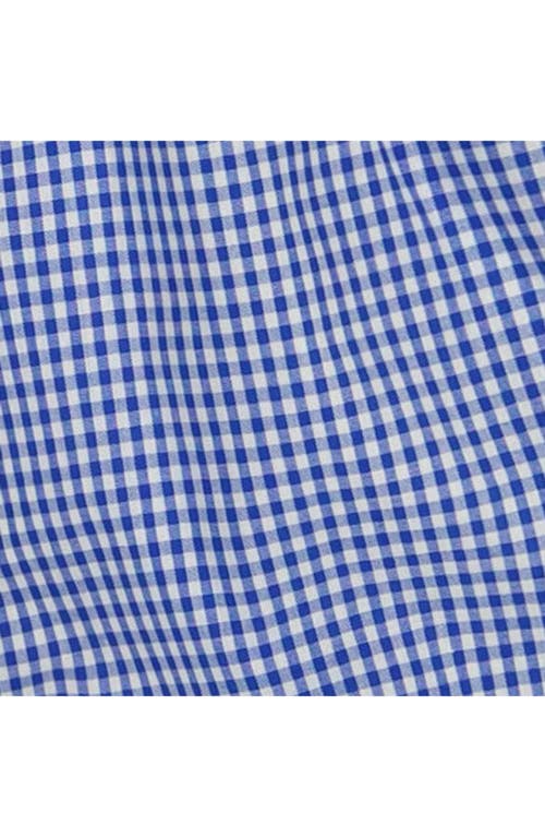 BUSY BEES BUSY BEES IZZY DRAWSTRING DRESS BLUE MINI CHECK