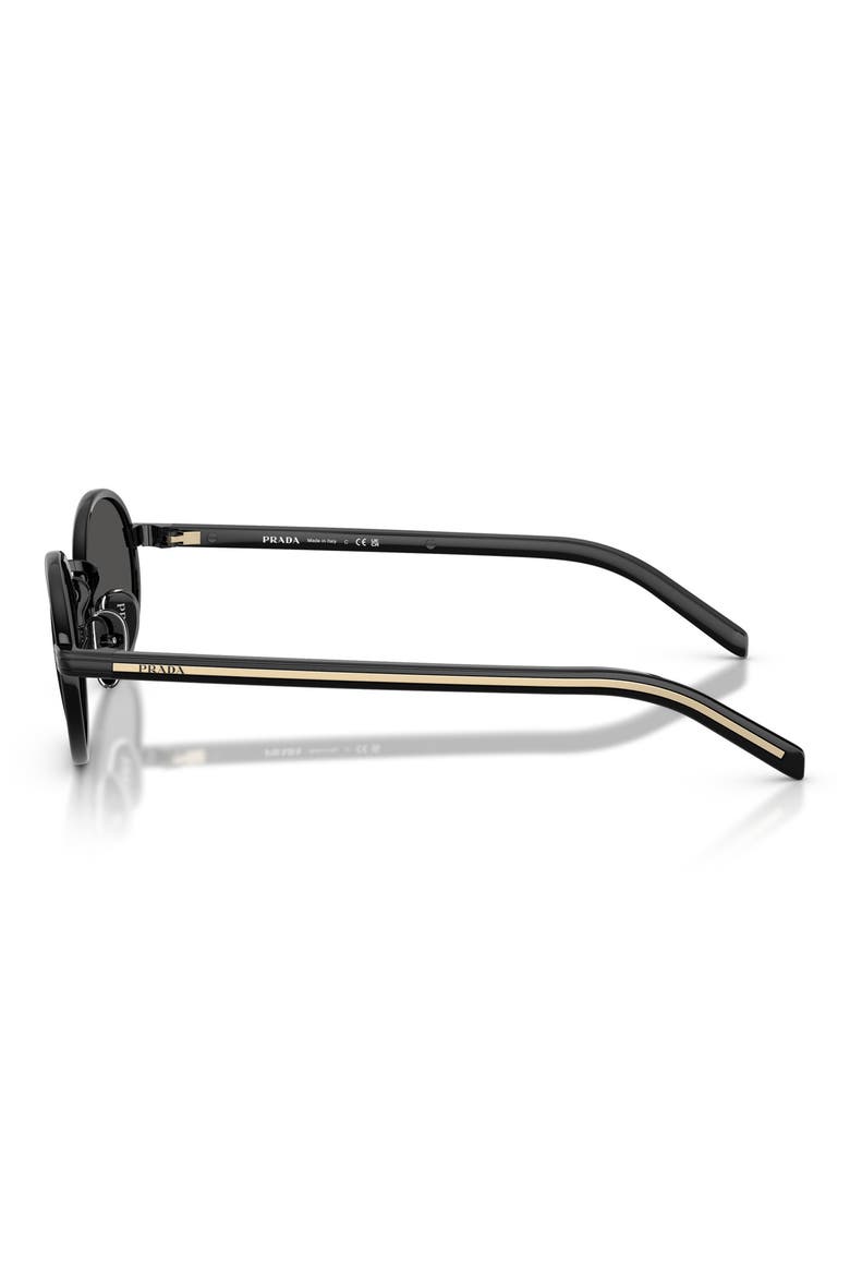 52mm Oval Sunglasses, Alternate, color, BLACK/ DARK GREY