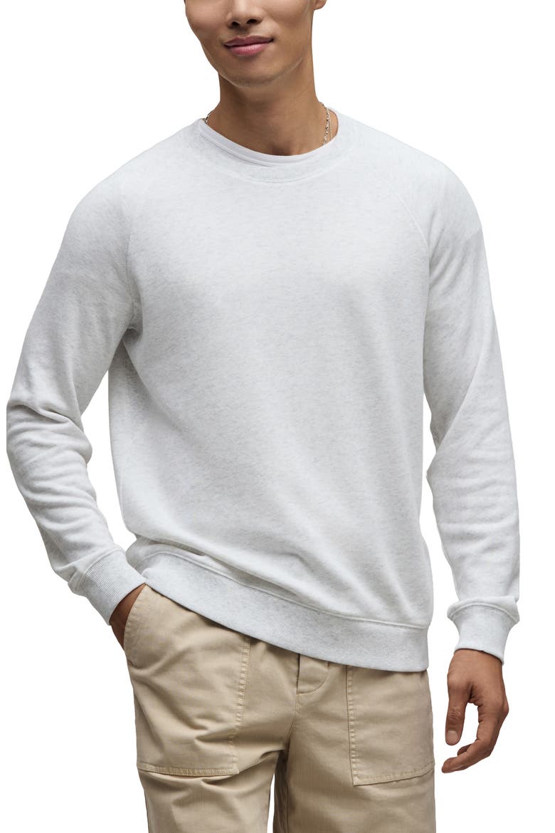 Crewneck French Terry Sweatshirt, Main, color, HEATHER WHITE