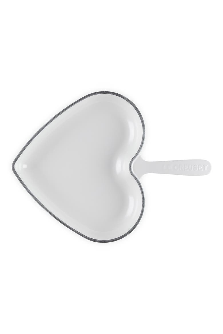Heart Enameled Cast Iron Skillet, Alternate, color, WHITE