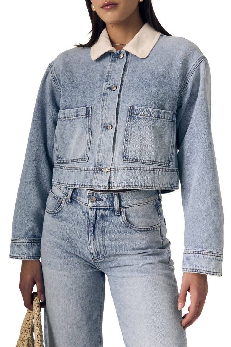 Cora Crop Denim Jacket, Main, color, WILD AND FREE