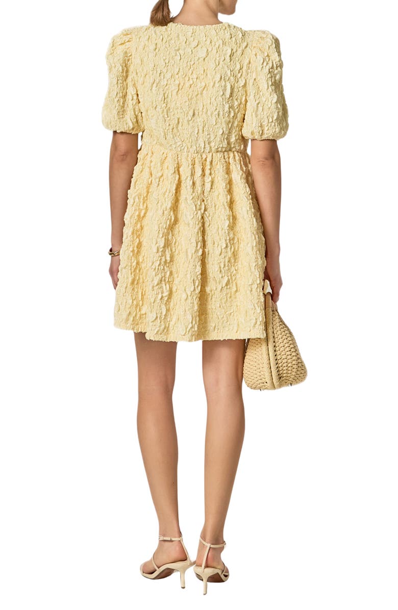 English Factory Crinkled Puff Sleeve Tie Front Minidress, Alternate, color,