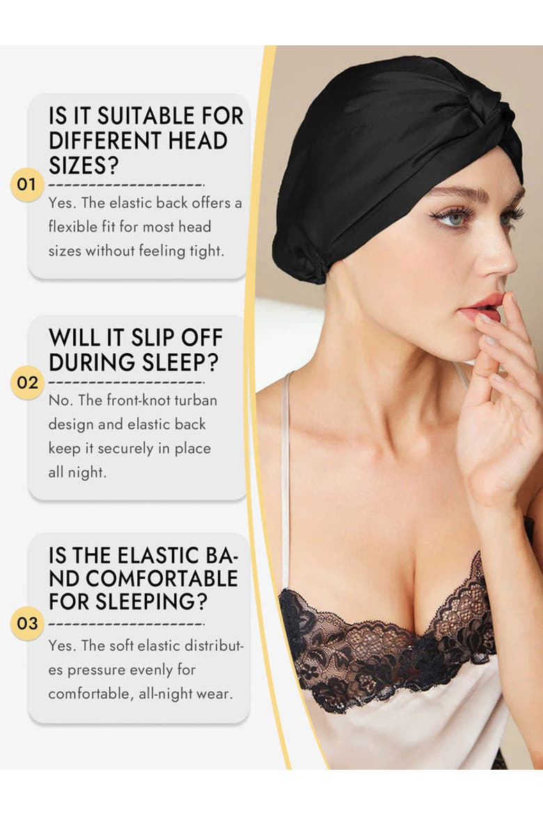 Silk Bonnet & Scrunchie Set for Sleep & Styling, Alternate, color, Black