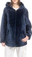 GORSKI Textured Reversible Genuine Shearling Zip Parka