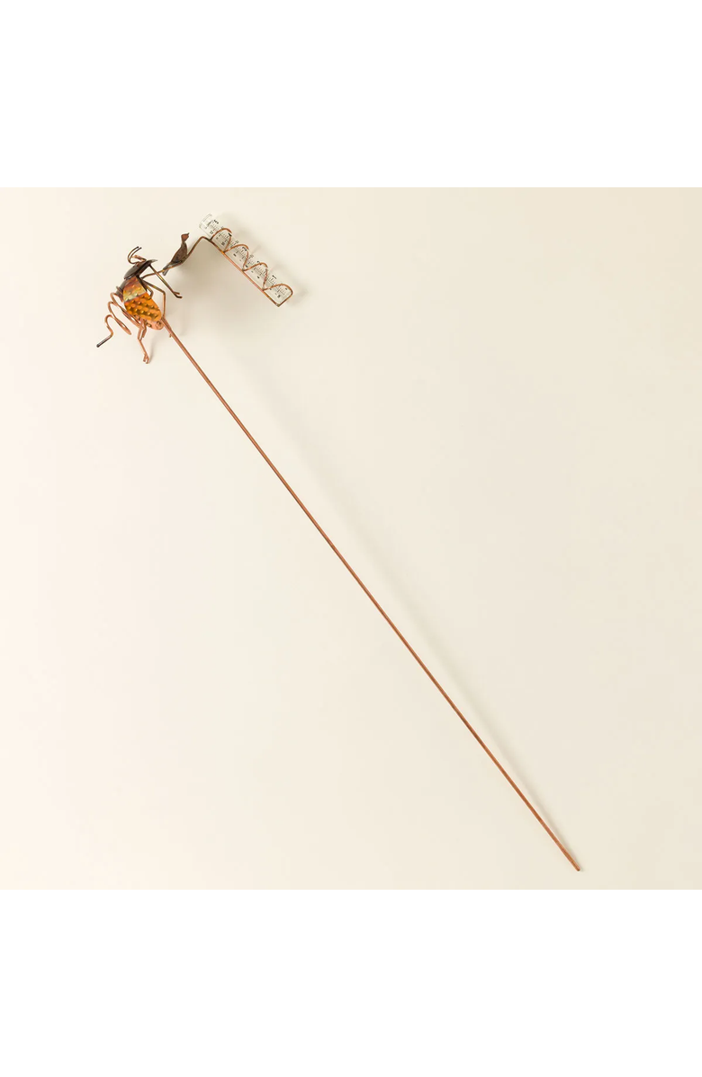 Uncommon Goods Bee Rain Gauge with Bee Drinking Cup by Haw Creek Forge, Alternate, color, Copper Patina