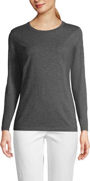 Lands' End Relaxed Supima Cotton Long Sleeve Crew Neck T-Shirt