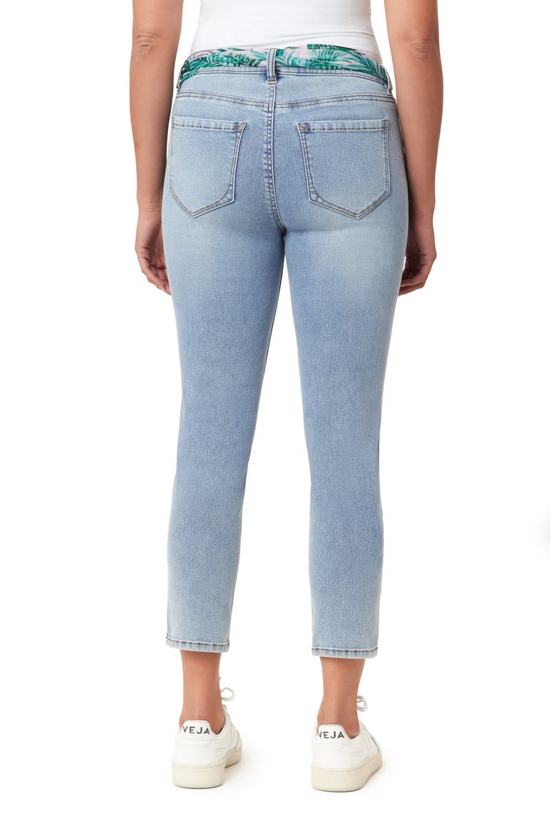 Belted Mid Rise Skinny Cropped Jeans, Alternate, color, MILFORD BANANA