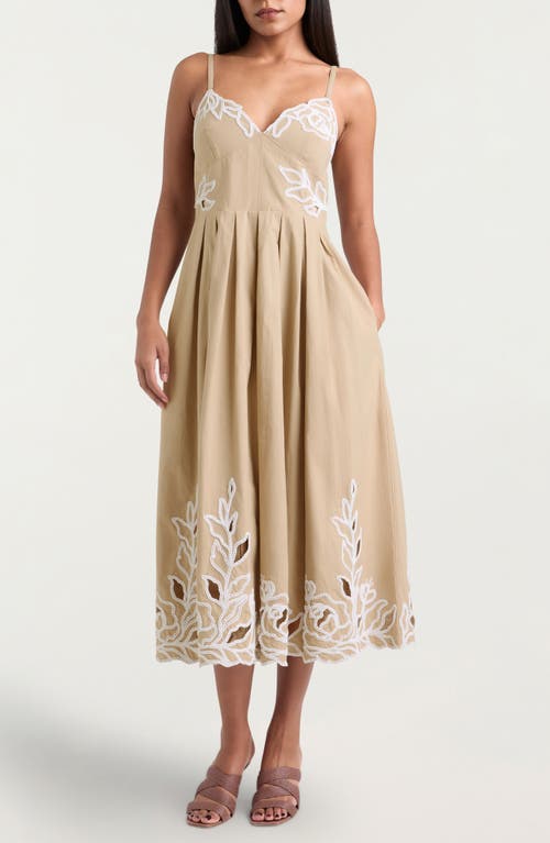 Cinq À Sept Maude Embroidered A-line Dress In Brown