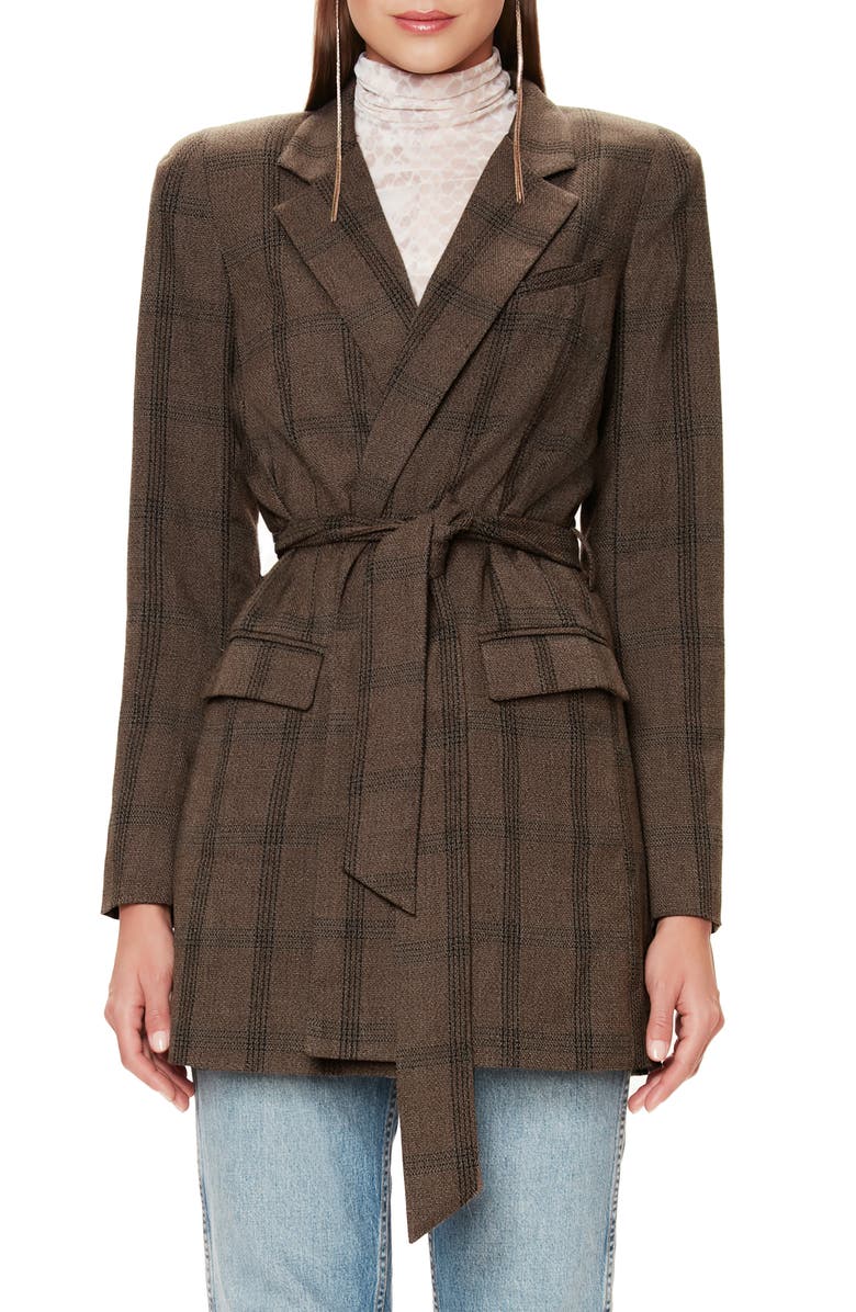 AFRM Cosa Belted Plaid Blazer, Main, color,