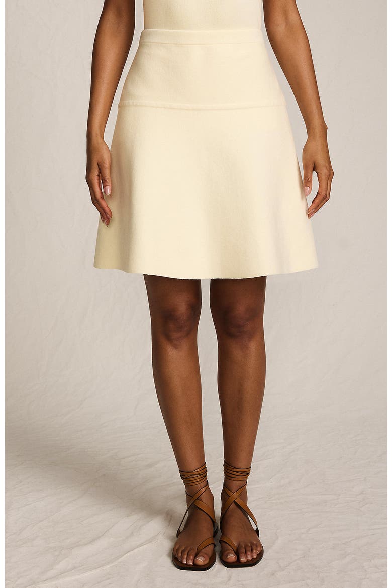 Fine Gauge Cotton Sweater Above The Knee Circle Skirt, Main, color, Fresh Ivory