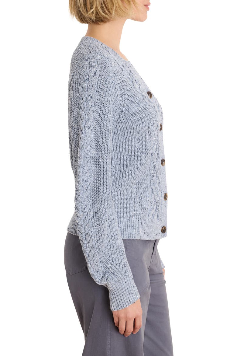 Flecked Shaker Cardigan, Alternate, color, BLUE MIX