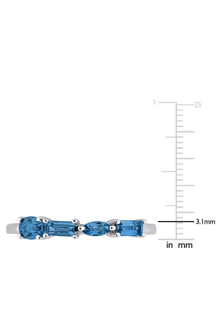 Multi-Shaped London Blue Topaz Band Ring, Alternate, color, BLUE
