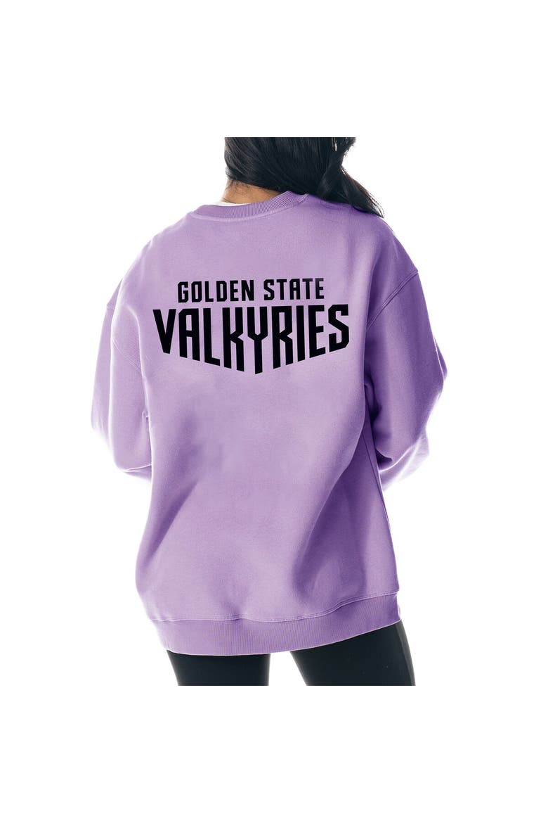 Unisex The Wild Collective Violet Golden State Valkyries Dye Fleece Pullover Crew Sweatshirt, Alternate, color, Violet