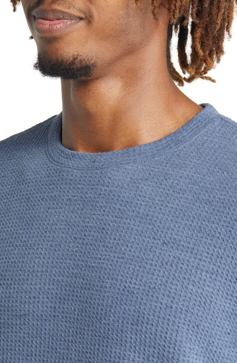 TravisMathew Cloud Waffle Crewneck Tee, Alternate, color, Vintage Indigo