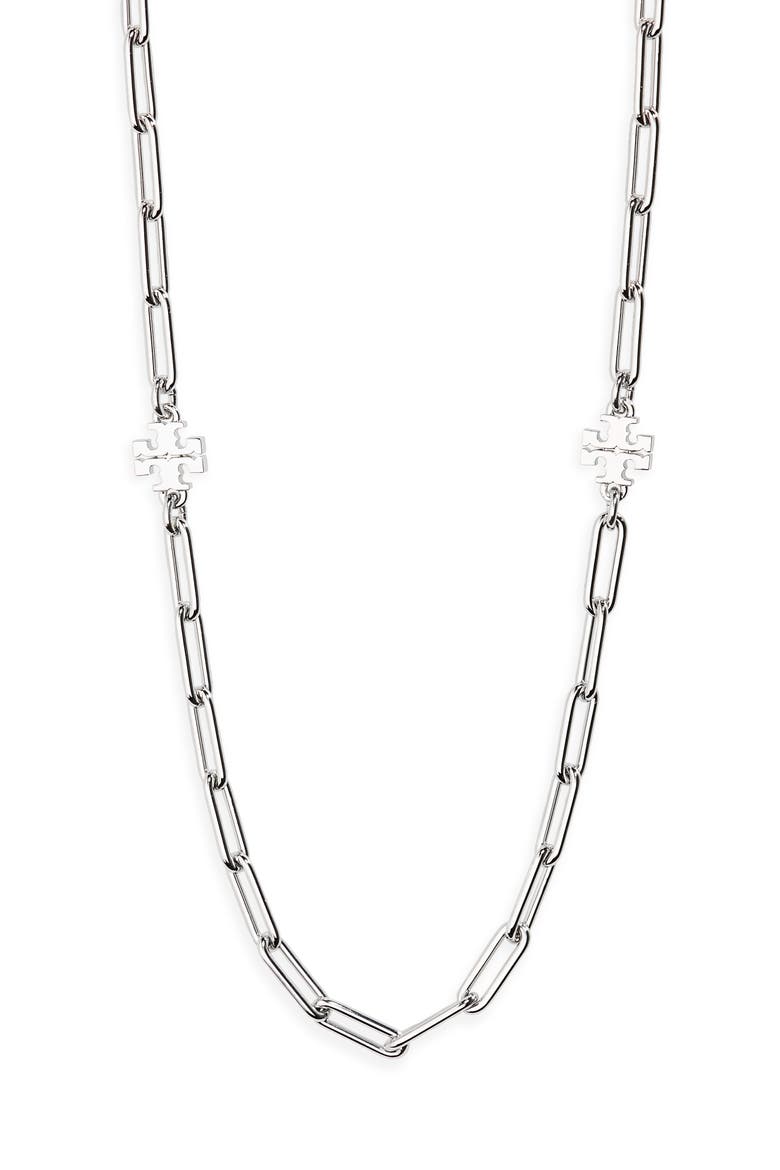 Good Luck Chain Necklace, Main, color, TORY SILVER