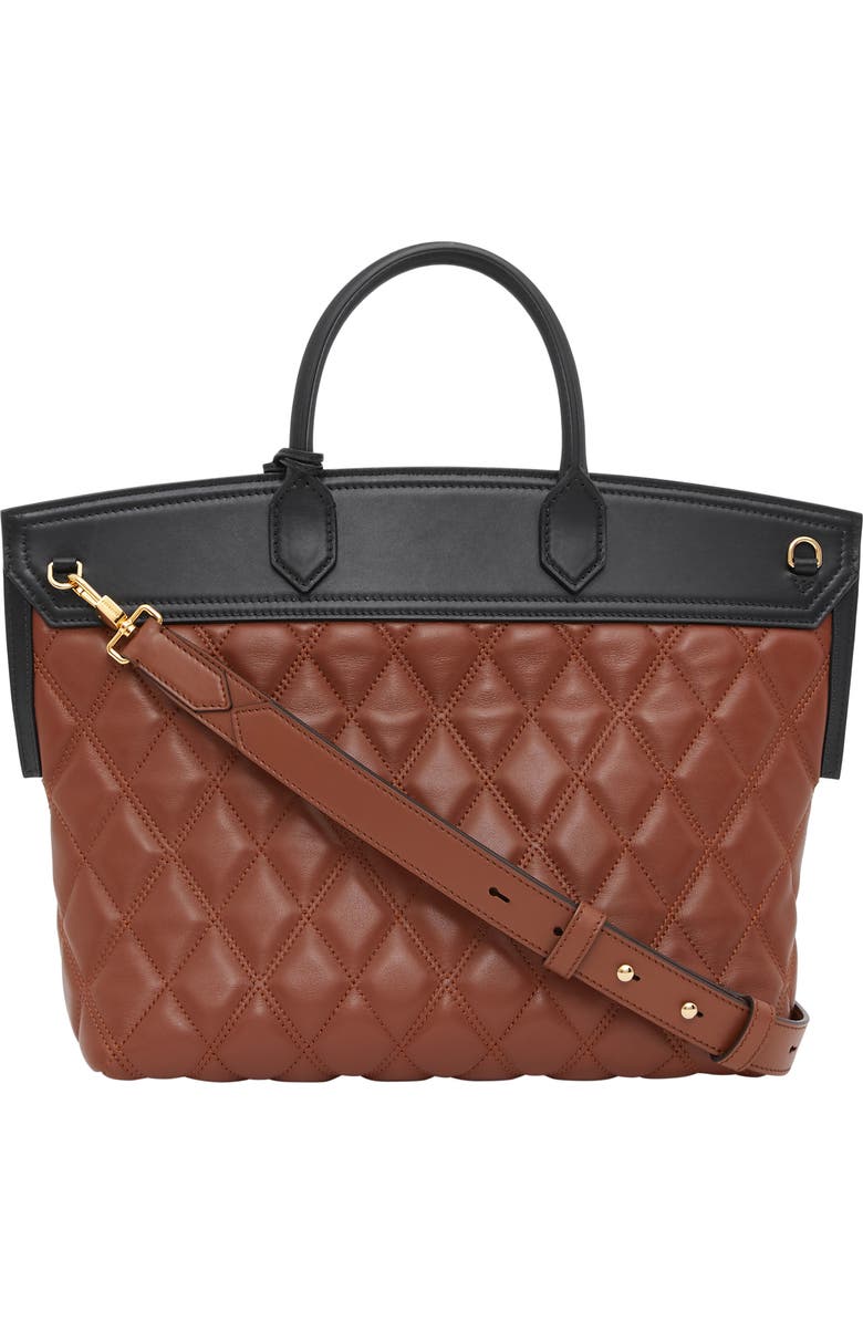 Burberry Small Society Quilted Leather Top Handle Tote, Alternate, color,